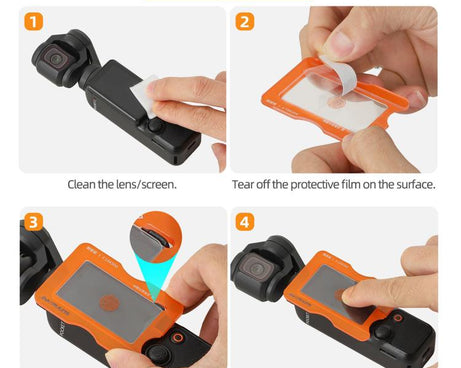 For DJI Osmo Pocket 3 Sunnylife Lens Screen Protector AR Anti-reflection Tempered Glass Film with Film Locator