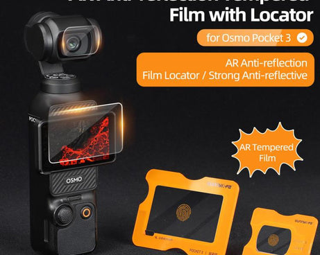 For DJI Osmo Pocket 3 Sunnylife Lens Screen Protector AR Anti-reflection Tempered Glass Film with Film Locator