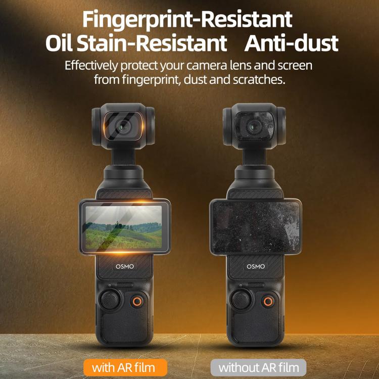 For DJI Osmo Pocket 3 Sunnylife Screen Protector AR Anti-reflection Tempered Glass Film with Film Locator