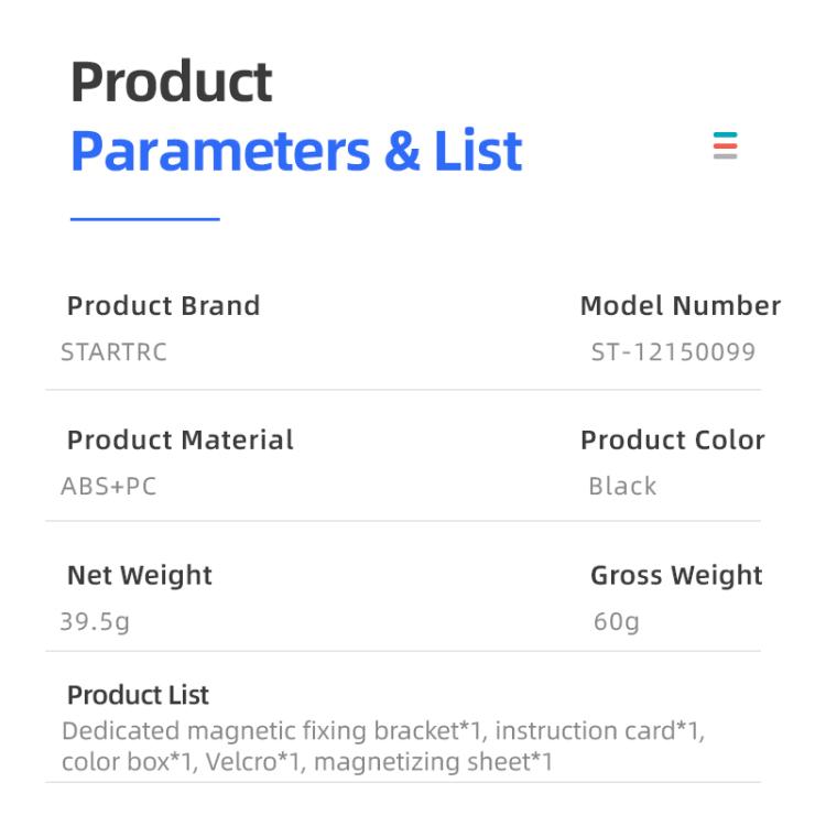 For DJI Osmo Pocket 3 STARTRC Folding Magnetic Mount Base Fixed Bracket