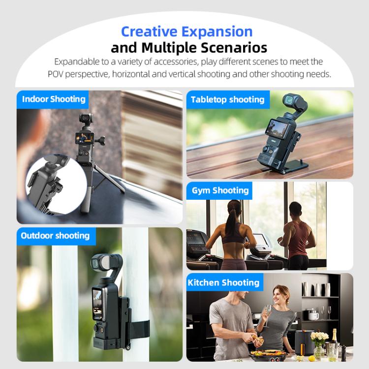 For DJI Osmo Pocket 3 STARTRC Folding Magnetic Mount Base Fixed Bracket