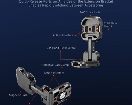 For DJI Osmo Pocket 3 STARTRC Metal L-shaped Expansion Bracket