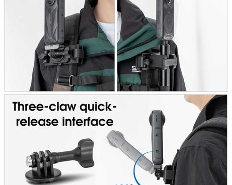 STARTRC Quick-Release Backpack Mount Clip Bracket for Selfie Stick or Action Camera