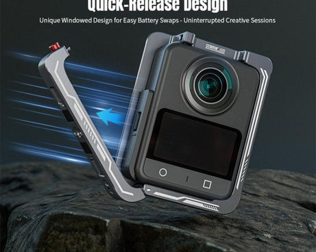 For DJI Osmo 360 STARTRC Metal Cage Frame with Cold Shoe, For DJI Osmo 360