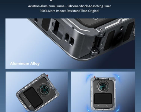 For DJI Osmo 360 STARTRC Metal Cage Frame with Cold Shoe, For DJI Osmo 360