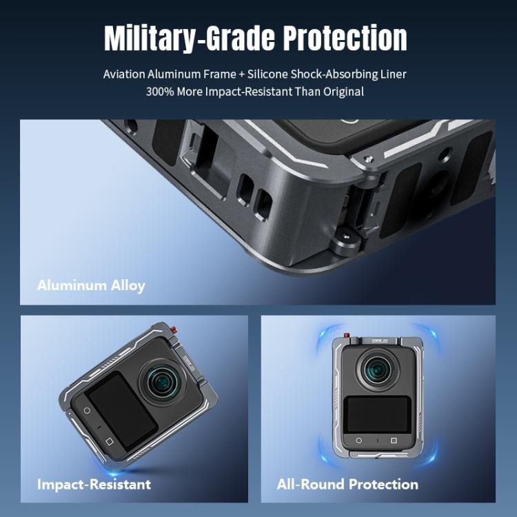 For DJI Osmo 360 STARTRC Metal Cage Frame with Cold Shoe, For DJI Osmo 360