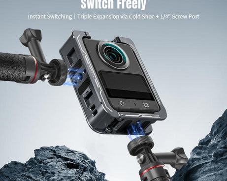 For DJI Osmo 360 STARTRC Metal Cage Frame with Cold Shoe, For DJI Osmo 360