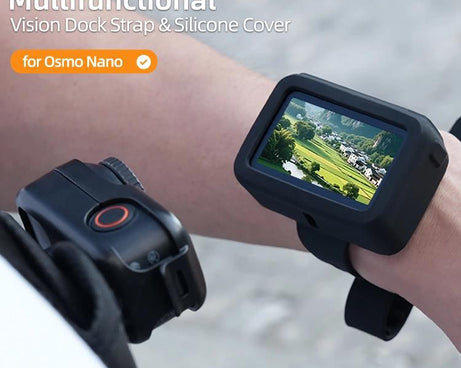 For DJI Osmo Nano Sunnylife Vision Dock Strap Wristband Expansion Band Silicone Protective Cover Bicycle Strap Cat Collar, For DJI Osmo Nano Vision Dock Cover