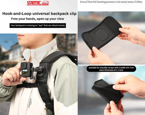 STARTRC Hook And Loop Fastener Universal Backpack Clip Mount, Backpack Clip