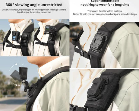 STARTRC Hook And Loop Fastener Universal Backpack Clip Mount, Backpack Clip