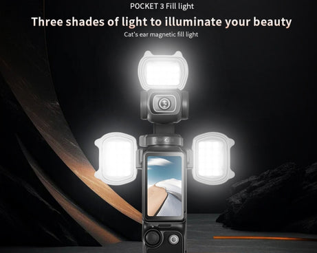 For DJI Pocket 3 STARTRC Cat-ears Magnetic Fill Light  with Holder Clip Kit