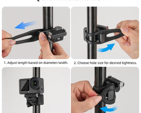 Sunnylife Magnetic Quick-Release Flexible Mount Series 360 Strap Wrap Band Mount Bike Tube Clip Holder For DJI Osmo Nano / Action 6, For DJI Osmo Nano / Action 6
