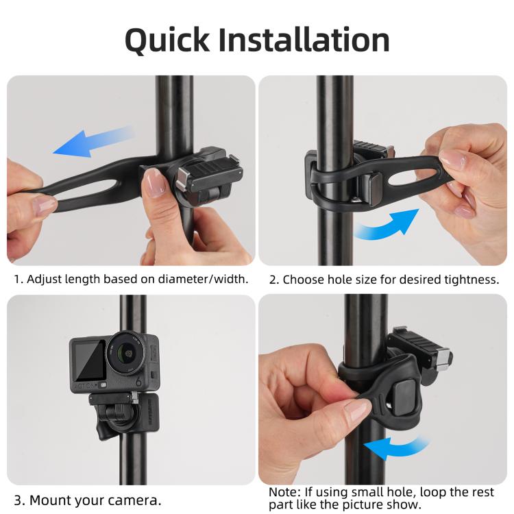 Sunnylife Magnetic Quick-Release Flexible Mount Series 360 Strap Wrap Band Mount Bike Tube Clip Holder For DJI Osmo Nano / Action 6, For DJI Osmo Nano / Action 6