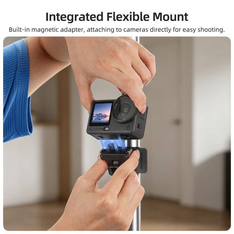 Sunnylife Magnetic Quick-Release Flexible Mount Series 360 Strap Wrap Band Mount Bike Tube Clip Holder For DJI Osmo Nano / Action 6, For DJI Osmo Nano / Action 6