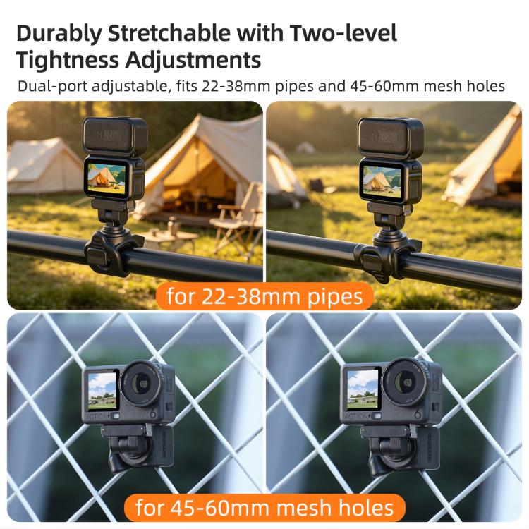 Sunnylife Magnetic Quick-Release Flexible Mount Series 360 Strap Wrap Band Mount Bike Tube Clip Holder For DJI Osmo Nano / Action 6, For DJI Osmo Nano / Action 6