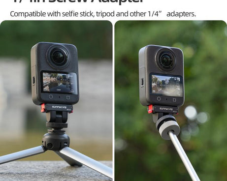 Sunnylife AD118 Sunnylife Cold Shoe Magnetic Quick Release Adapter Mount 1/4 180 Tilt Adjustable Selfie Stick Adapter Stand For DJI Osmo 360 / Action 5 Pro / 4 / 3, AD118