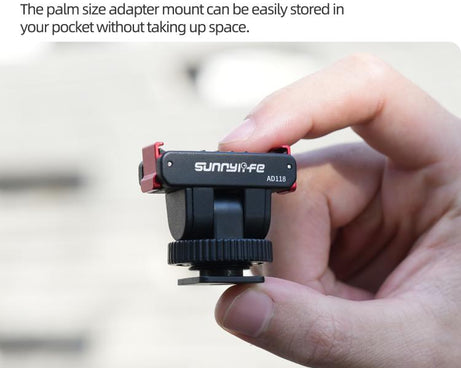Sunnylife AD118 Sunnylife Cold Shoe Magnetic Quick Release Adapter Mount 1/4 180 Tilt Adjustable Selfie Stick Adapter Stand For DJI Osmo 360 / Action 5 Pro / 4 / 3, AD118