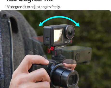 Sunnylife AD118 Sunnylife Cold Shoe Magnetic Quick Release Adapter Mount 1/4 180 Tilt Adjustable Selfie Stick Adapter Stand For DJI Osmo 360 / Action 5 Pro / 4 / 3, AD118