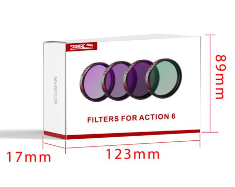 For DJI Osmo Action 6 STARTRC 4 in 1 CPL ND8 ND16 ND32 Camera Lens Filter, For DJI Osmo Action 6