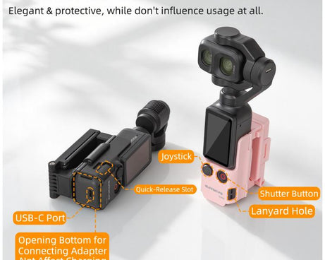 For DJI Osmo Pocket 4P / 4 Sunnylife Handheld Magnetic Mount with Filter Box Tabletop Base Bracket Angles Adjustable Holder, OP4-ZJ185