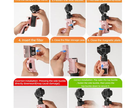 For DJI Osmo Pocket 4P / 4 Sunnylife Handheld Magnetic Mount with Filter Box Tabletop Base Bracket Angles Adjustable Holder, OP4-ZJ185
