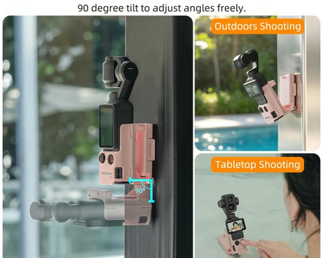 For DJI Osmo Pocket 4P / 4 Sunnylife Handheld Magnetic Mount with Filter Box Tabletop Base Bracket Angles Adjustable Holder, OP4-ZJ185