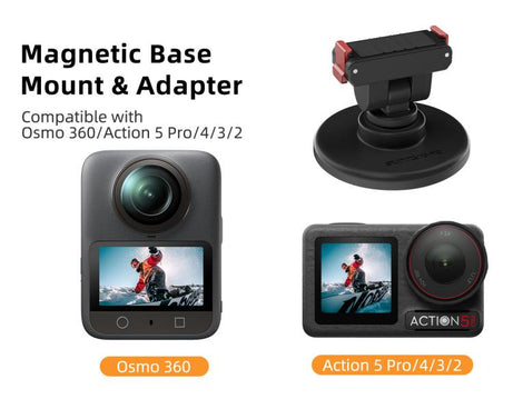 Sunnylife Quick-Release Magnetic Base Mount 1/4 180 Tilt Adjustable Tabletop Base Bracket For DJI Osmo 360 / Action 5 Pro / 4 / 3 / 2, DZ-140 For DJI Osmo 360 / Action 5 Pro