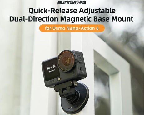 Sunnylife Quick-Release Dual-Direction Magnetic Base Mount 1/4 180 Tilt Adjustable Tabletop Base Bracket For DJI Osmo Nano / Action 6, DZ-141 For DJI Osmo Nano / Action 6