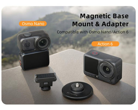 Sunnylife Quick-Release Dual-Direction Magnetic Base Mount 1/4 180 Tilt Adjustable Tabletop Base Bracket For DJI Osmo Nano / Action 6, DZ-141 For DJI Osmo Nano / Action 6