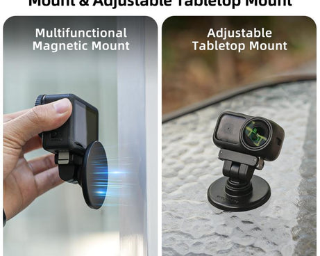 Sunnylife Quick-Release Dual-Direction Magnetic Base Mount 1/4 180 Tilt Adjustable Tabletop Base Bracket For DJI Osmo Nano / Action 6, DZ-141 For DJI Osmo Nano / Action 6