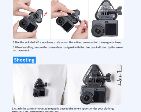 STARTRC Action Camera Magnetic Neck Mount Holder Vlog POV Neck Strap