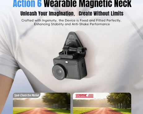 STARTRC Action Camera Magnetic Neck Mount Holder Vlog POV Neck Strap