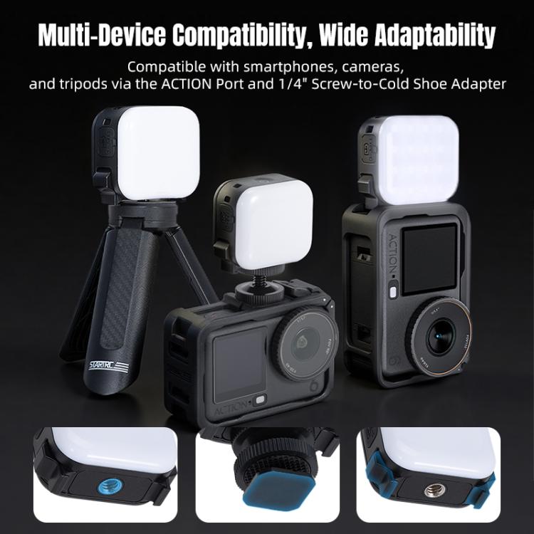 For DJI Osmo Pocket 3 STARTRC Cat Ears Magnetic Three Colors LED Fill Light with Fixed Clamp