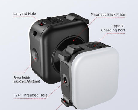 For DJI Osmo Pocket 3 STARTRC Cat Ears Magnetic Three Colors LED Fill Light with Fixed Clamp
