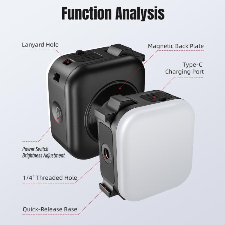 For DJI Osmo Pocket 3 STARTRC Cat Ears Magnetic Three Colors LED Fill Light with Fixed Clamp