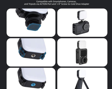For DJI Osmo Pocket 3 STARTRC Cat Ears Magnetic Three Colors LED Fill Light with Fixed Clamp