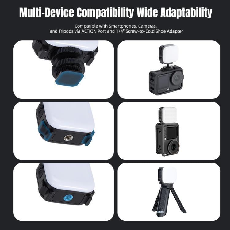 For DJI Osmo Pocket 3 STARTRC Cat Ears Magnetic Three Colors LED Fill Light with Fixed Clamp