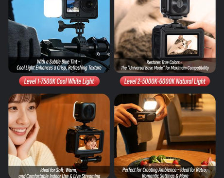 For DJI Osmo Pocket 3 STARTRC Cat Ears Magnetic Three Colors LED Fill Light with Fixed Clamp