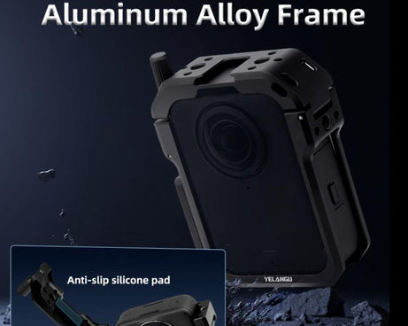 For DJI Osmo 360 YELANGU Metal Protective Cage Expansion Frame with Horizontal Mount Base, Cage with Horizontal Mount Base
