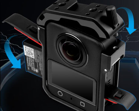 For DJI Osmo 360 YELANGU Metal Protective Cage Expansion Frame with Horizontal Mount Base, Cage with Horizontal Mount Base