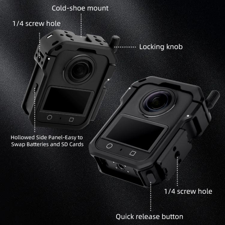 For DJI Osmo 360 YELANGU Metal Protective Cage Expansion Frame, Cage