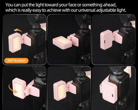 For DJI Osmo Pocket 3 Sunnylife Adjustable LED Video Light Quick-Release Fill Light Tri-Color Dimmable Portable Fill Lamp