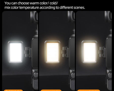 For DJI Osmo Pocket 3 Sunnylife Adjustable LED Video Light Quick-Release Fill Light Tri-Color Dimmable Portable Fill Lamp