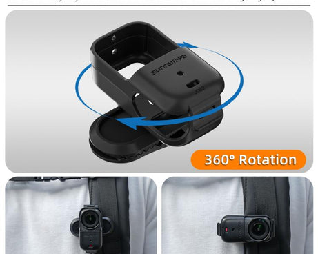 For DJI Osmo Nano Sunnylife Backpack Clip Action Camera Clamp 360 Degree Rotation Vertical-Horizontal Mount