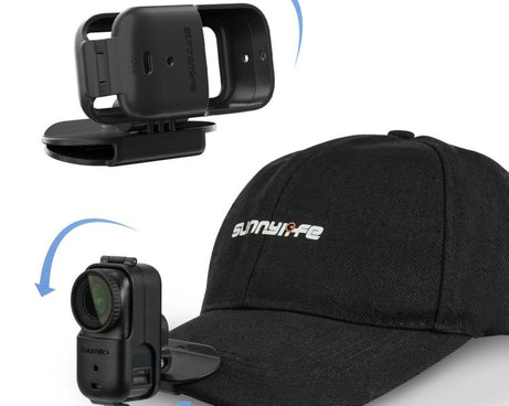 For DJI Osmo Nano Sunnylife Baseball Hat Clip Mount Baseball Cap Clamp Quick Release Mount Camera POV Vlog Holder