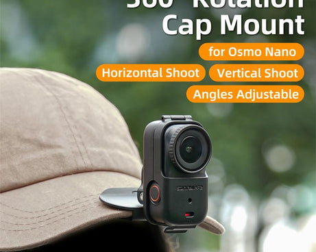 For DJI Osmo Nano Sunnylife Baseball Hat Clip Mount Baseball Cap Clamp Quick Release Mount Camera POV Vlog Holder