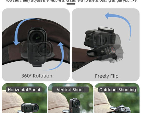 For DJI Osmo Nano Sunnylife Baseball Hat Clip Mount Baseball Cap Clamp Quick Release Mount Camera POV Vlog Holder