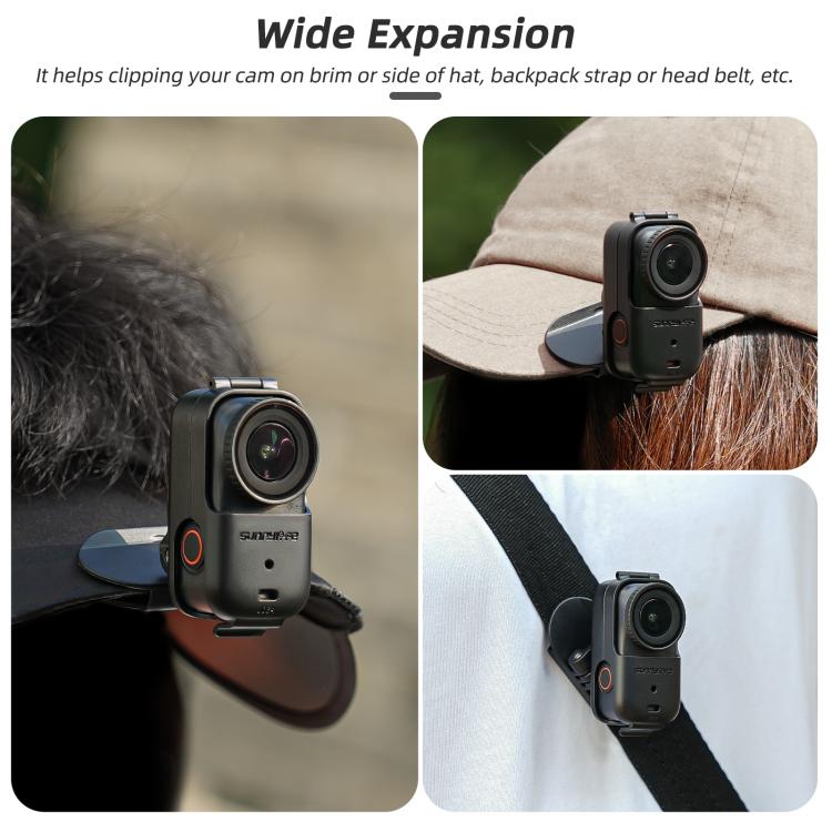 For DJI Osmo Nano Sunnylife Baseball Hat Clip Mount Baseball Cap Clamp Quick Release Mount Camera POV Vlog Holder