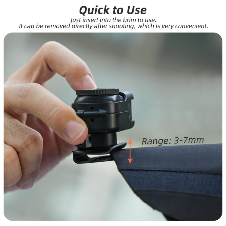 For DJI Osmo Nano Sunnylife Baseball Hat Clip Mount Baseball Cap Clamp Quick Release Mount Camera POV Vlog Holder
