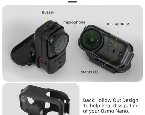 For DJI Osmo Nano Sunnylife Baseball Hat Clip Mount Baseball Cap Clamp Quick Release Mount Camera POV Vlog Holder